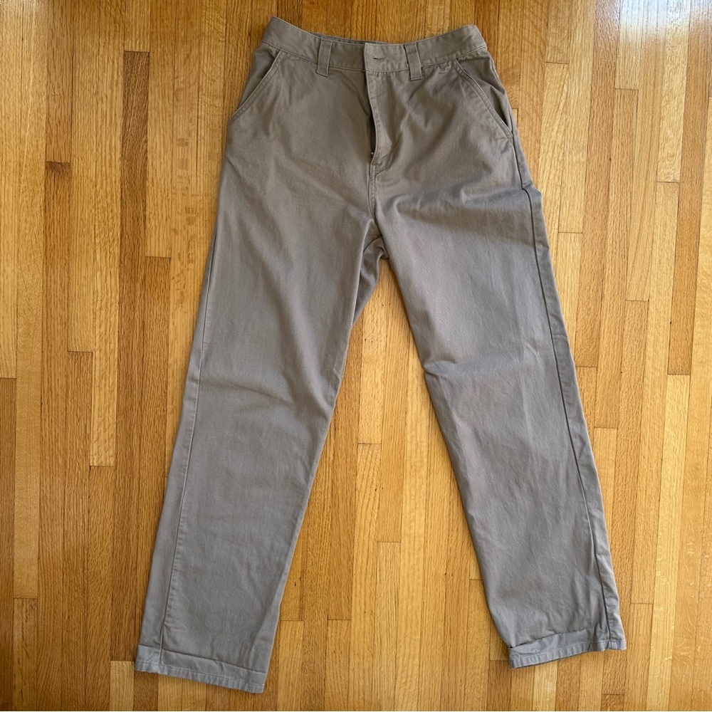 Khaki straight leg pants